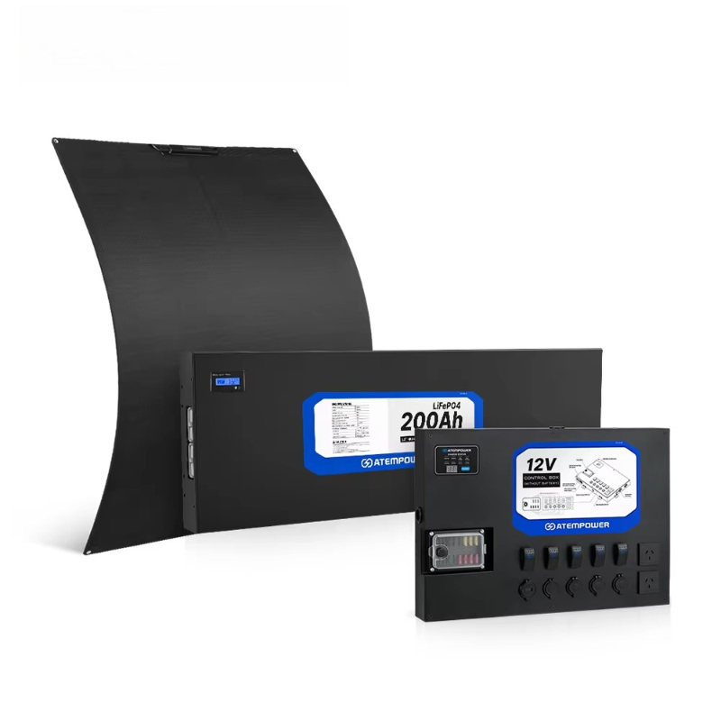Solar Panel 200W - تتضمن نظام بطارية مزدوج للتخييم، لوحة