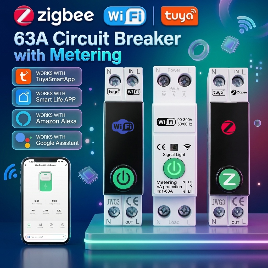 قاطع دائرة كهربائية ذكي من توي - مراجعة Energy Monitor Meter وسعره