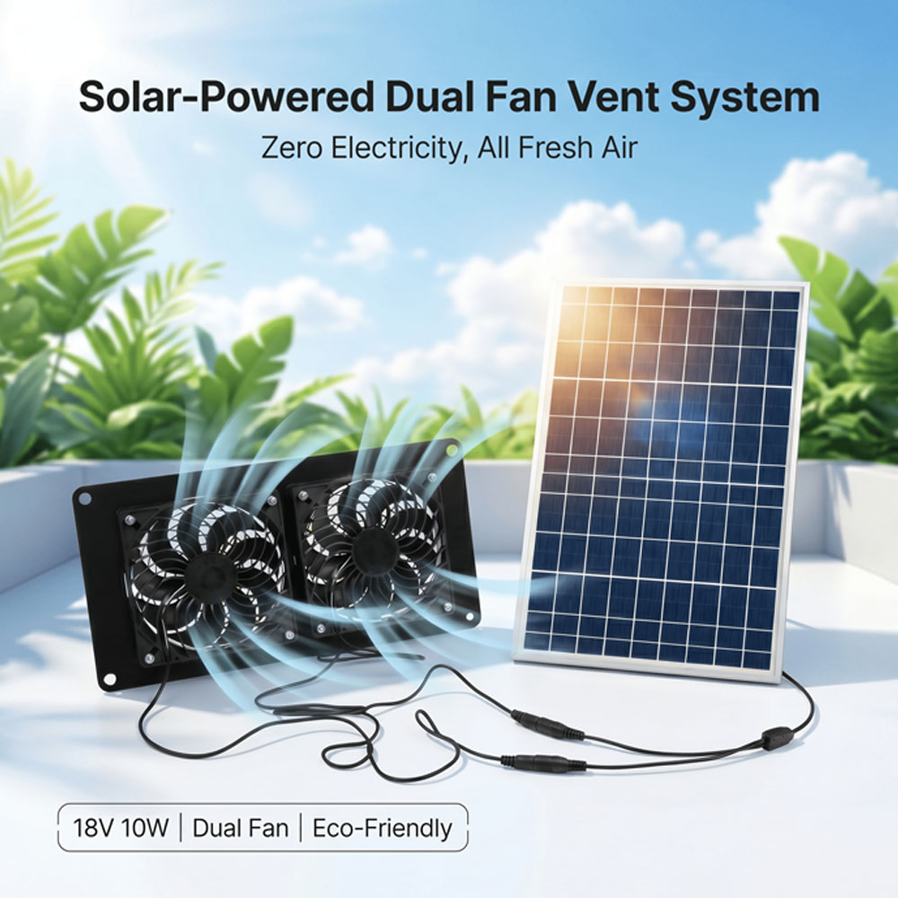 طقم تهوية مزدوج يعمل بالطاقة ا - مراجعة Solar Panel 200W وسعره